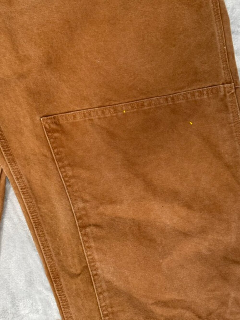 Carhartt R06 BRN Duck Bib Overalls Mens 44x30 Brown Double Knee Workwear - Picture 5 of 15